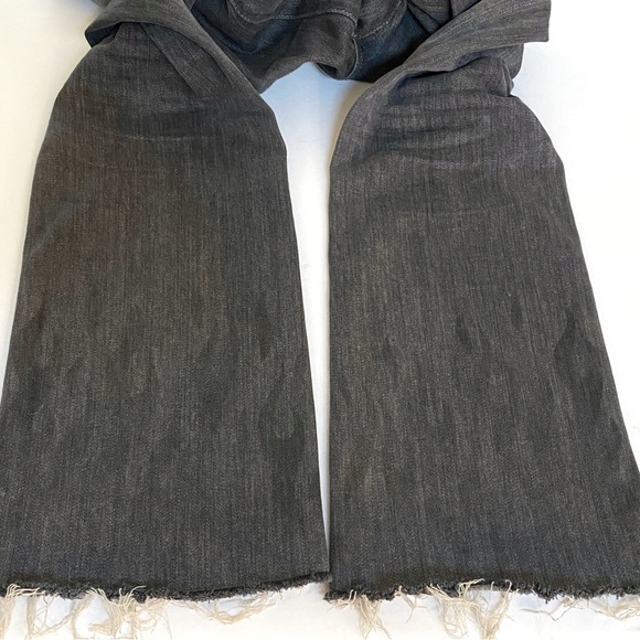 Mother gray black fan the flames insider ankle frey high waisted flare crop jean - Picture 10 of 16